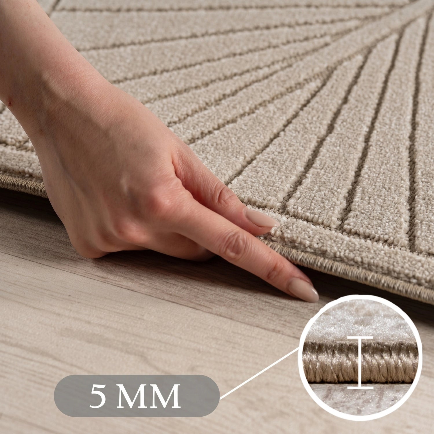 NOVA1203BEIGE 05 Hoch — Buitenkleed - Nova Palmbladeren Beige