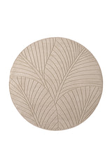 NOVA1203BEIGE-R 01 Front-Rund — Rond Buitenkleed - Nova Palmbladeren Beige