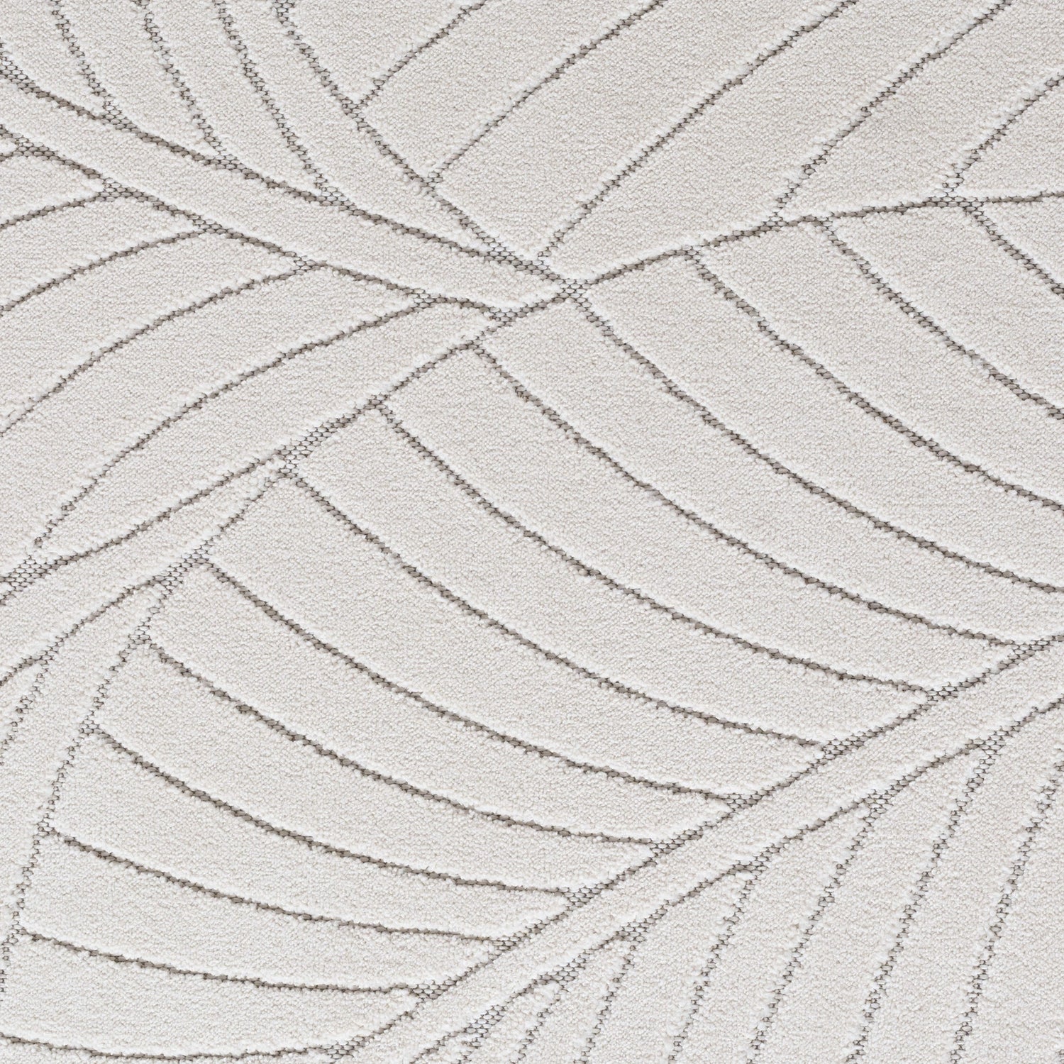 NOVA1203CREAM-R 04 Swatch — Rond Buitenkleed - Nova Palmbladeren Crème
