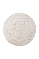 NOVA1203CREAM-R 01 Front-Rund — Rond Buitenkleed - Nova Palmbladeren Crème