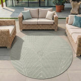 NOVA1203GREEN-R 02 Main-Rund — Rond Buitenkleed - Nova Palmbladeren Groen
