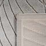NOVA1203SILVER-R 06 Rücken — Rond Buitenkleed - Nova Palmbladeren Zilver