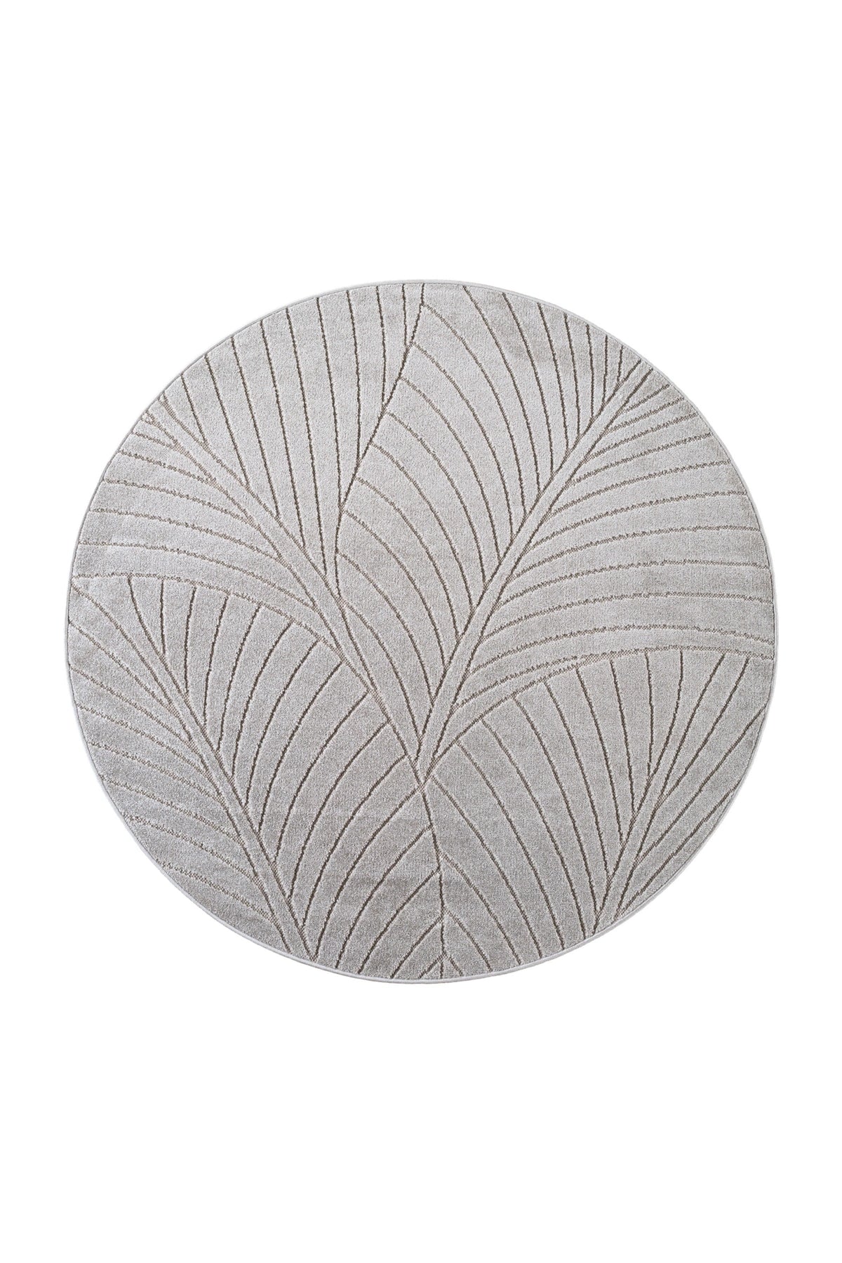 Rond Buitenkleed - Nova Palmbladeren Zilver