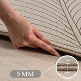 NOVA1204BEIGE-R 03 Hoch — Rond Buitenkleed - Nova Lijnen Beige