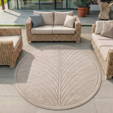 NOVA1204BEIGE-R 02 Main-Rund — Rond Buitenkleed - Nova Lijnen Beige