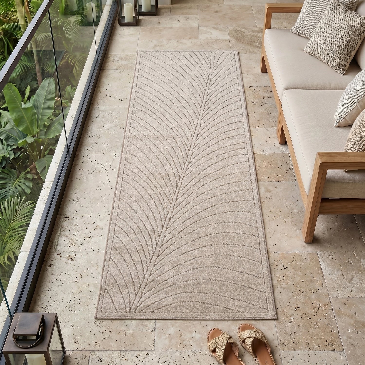NOVA1204BEIGE 03 Main-G.Läufer — Buitenkleed - Nova Lijnen Beige