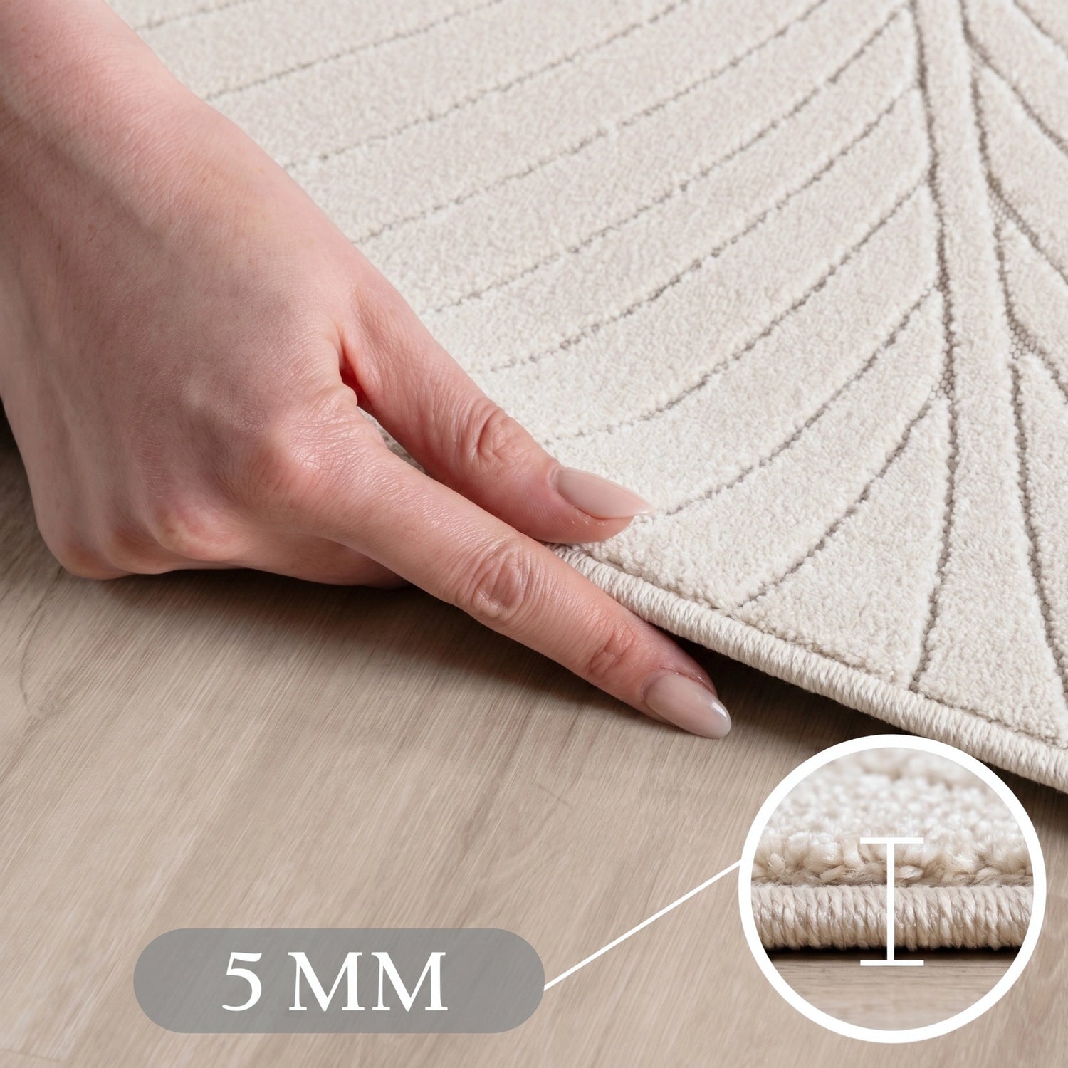NOVA1204CREAM-R 03 Hoch — Rond Buitenkleed - Nova Lijnen Crème