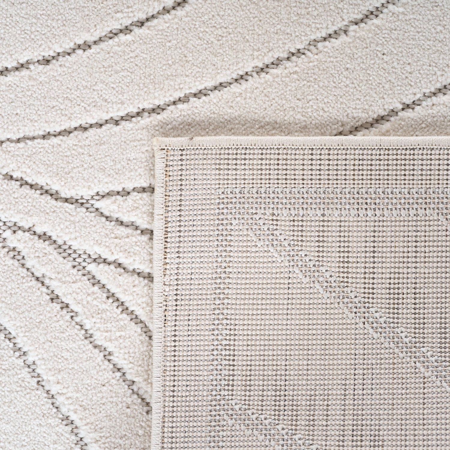 NOVA1204CREAM-R 06 Rücken — Rond Buitenkleed - Nova Lijnen Crème