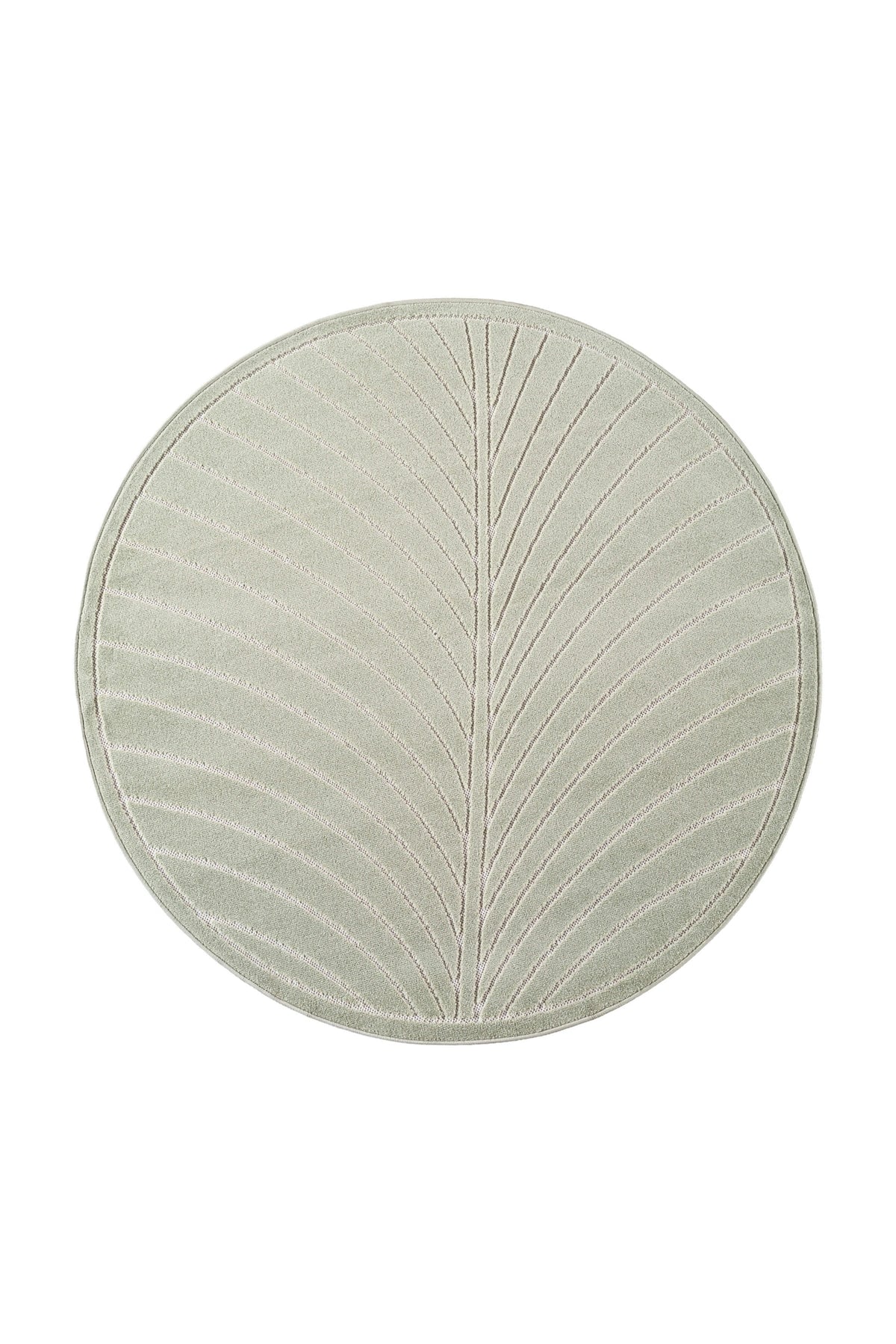 NOVA1204GREEN-R 01 Front-Rund — Rond Buitenkleed - Nova Lijnen Groen