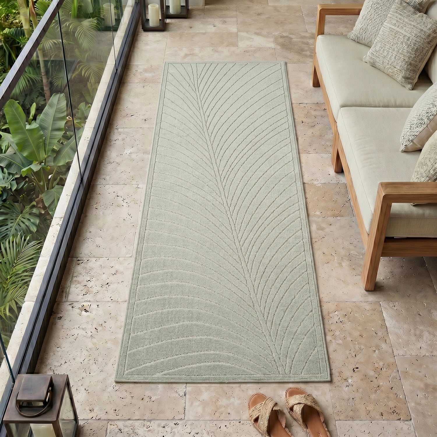 NOVA1204GREEN 03 Main-G.Läufer — Buitenkleed - Nova Lijnen Groen
