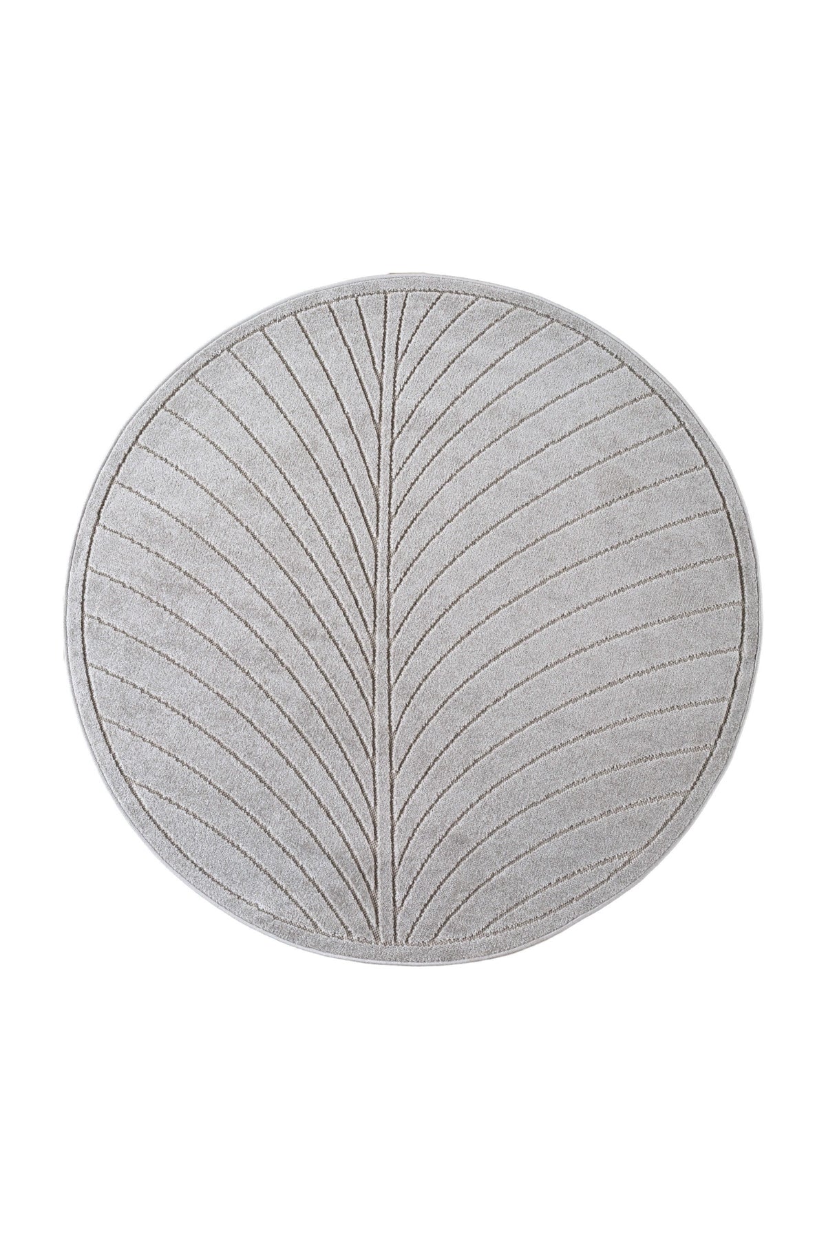NOVA1204SILVER-R 01 Front-Rund — Rond Buitenkleed - Nova Lijnen Zilver