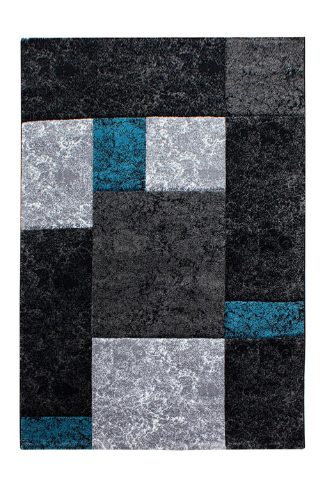 Modern Vloerkleed - Hawaii Blokken Turquoise