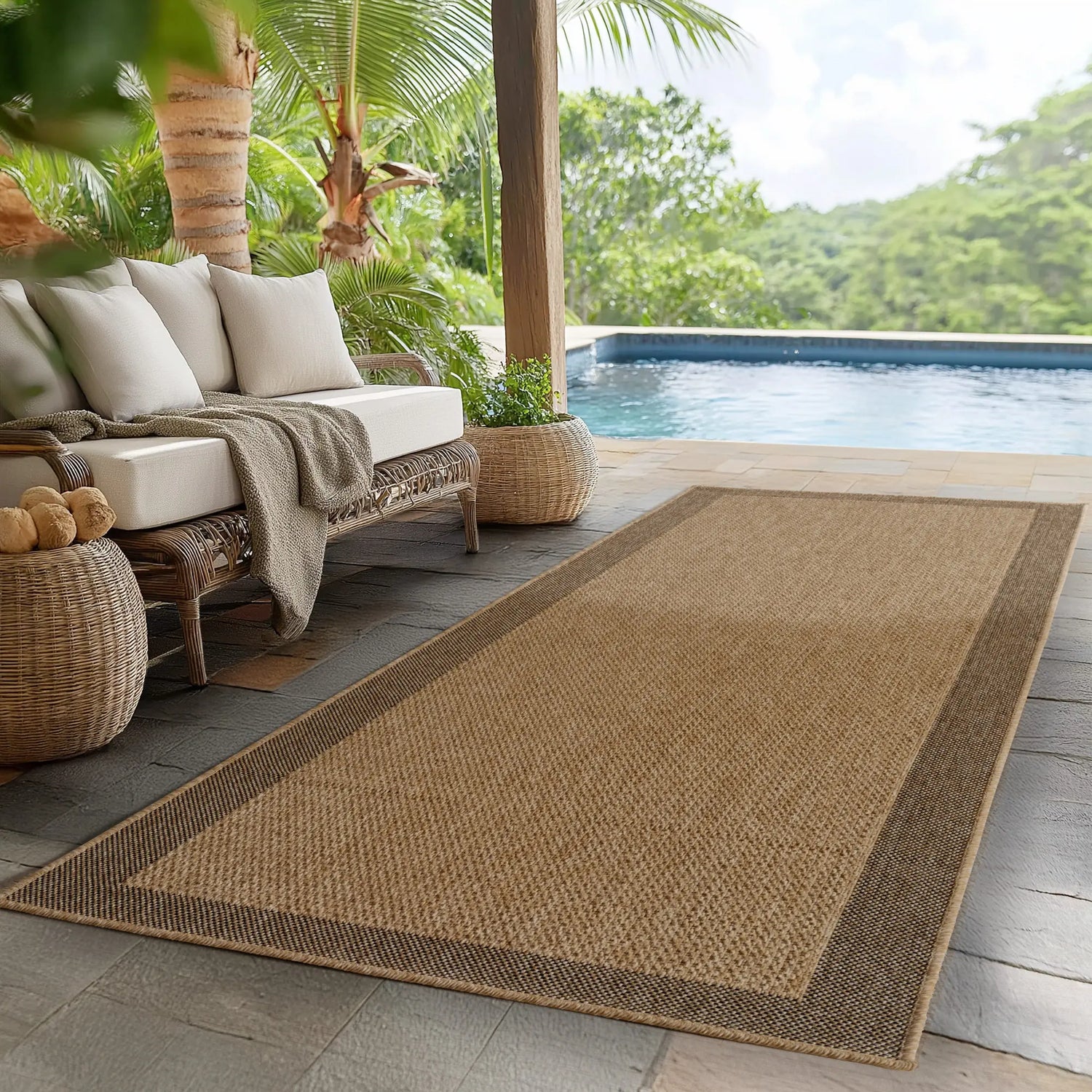 Buitenkleed - Timber Kader Beige