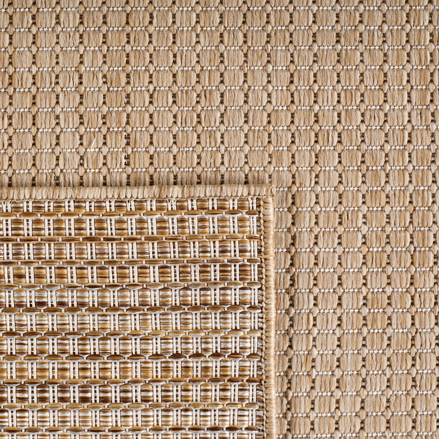 MIRA1450BEIGE 10 Rücken — Buitenkleed - Mira Raster Beige