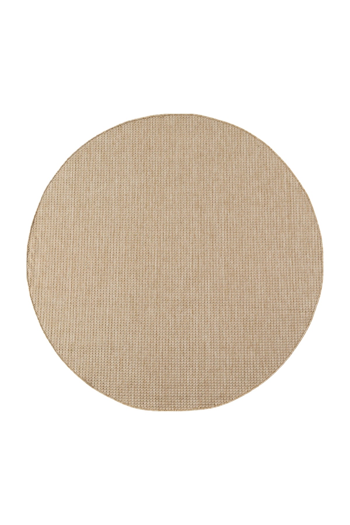MIRA1450BEIGE-R 01 Front-Rund — Rond Buitenkleed - Mira Raster Beige