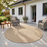 MIRA1450BEIGE-R 02 Main-Rund — Rond Buitenkleed - Mira Raster Beige