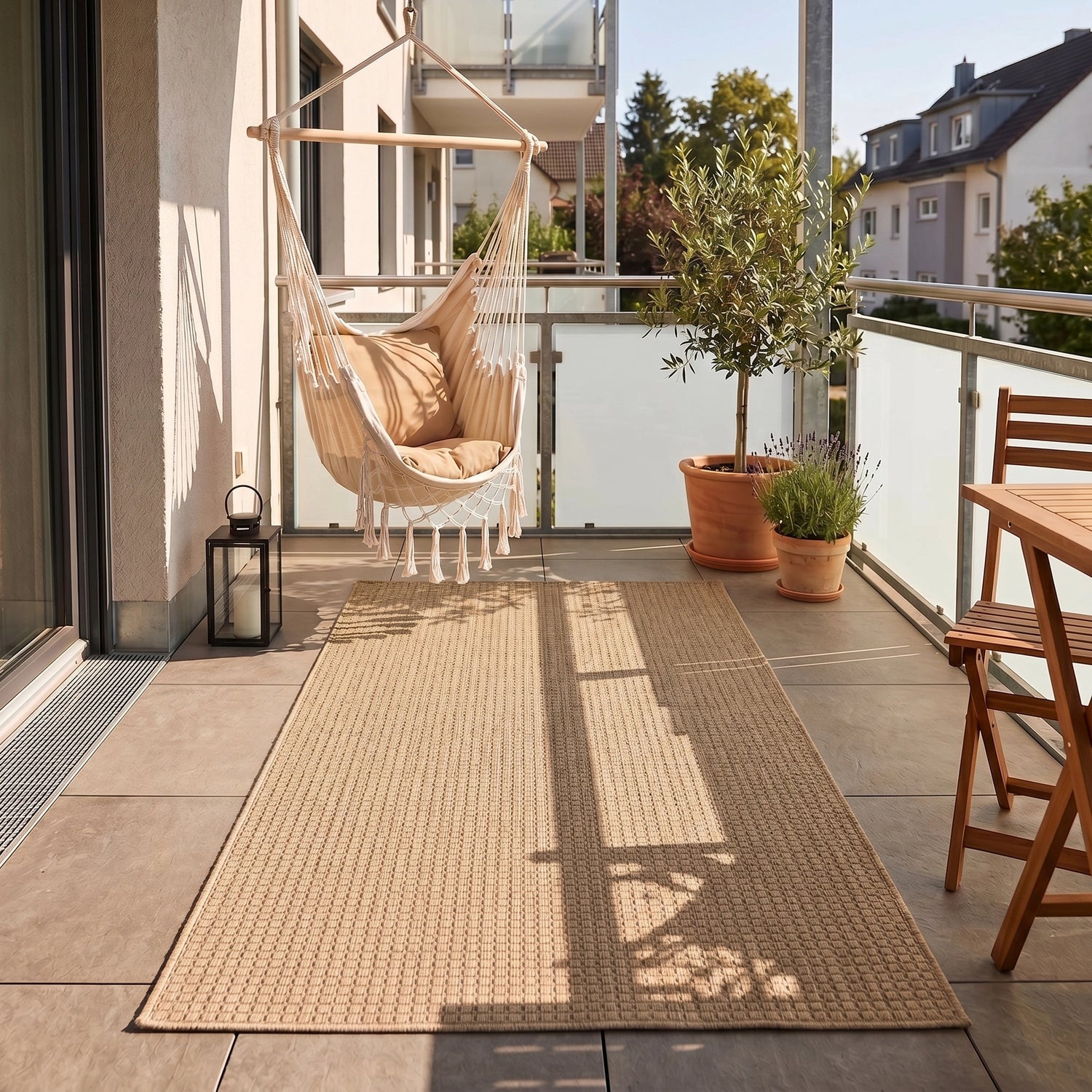 MIRA1450BEIGE 06 K.Läufer — Buitenkleed - Mira Raster Beige