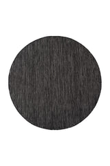 MIRA1450BLACK-R 01 Front-Rund — Rond Buitenkleed - Mira Raster Zwart