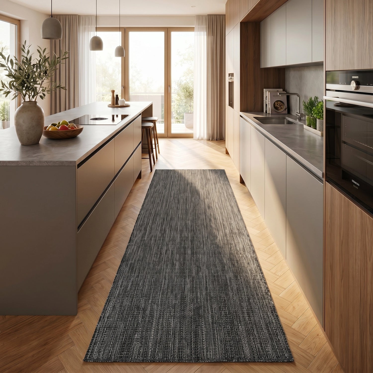 MIRA1450BLACK 04 Main-G.Läufer — Buitenkleed - Mira Raster Zwart