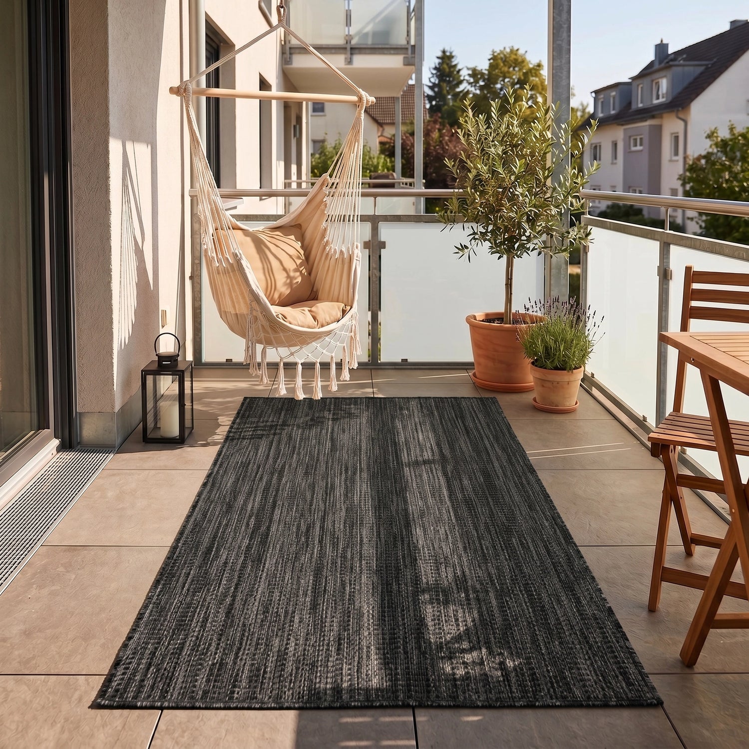 MIRA1450BLACK 06 K.Läufer — Buitenkleed - Mira Raster Zwart
