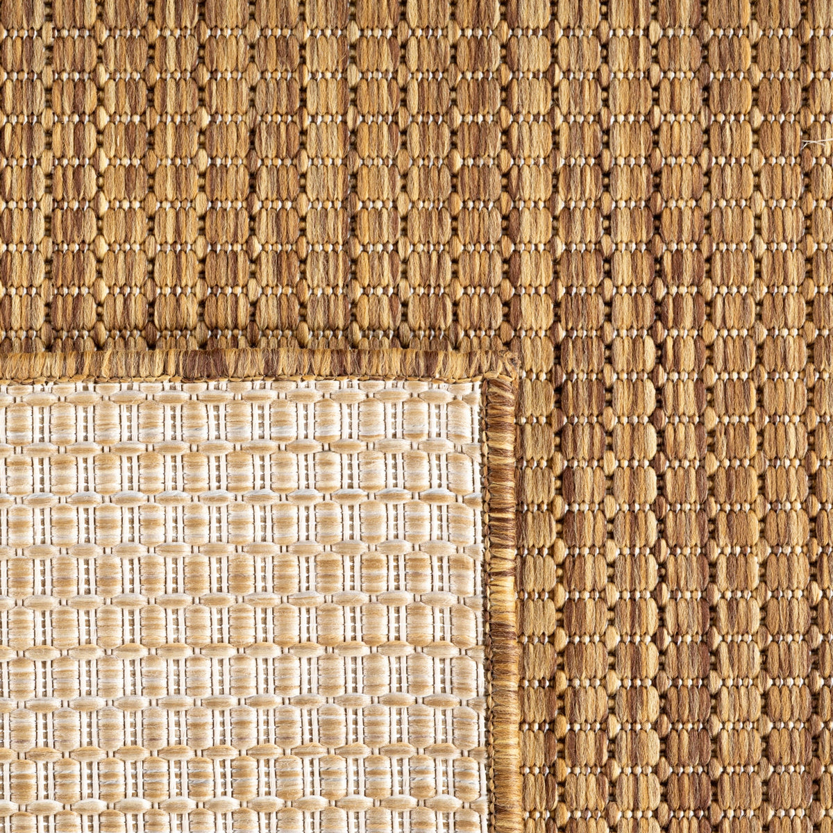 MIRA1450BROWN-R 06 Rücken — Rond Buitenkleed - Mira Raster Bruin