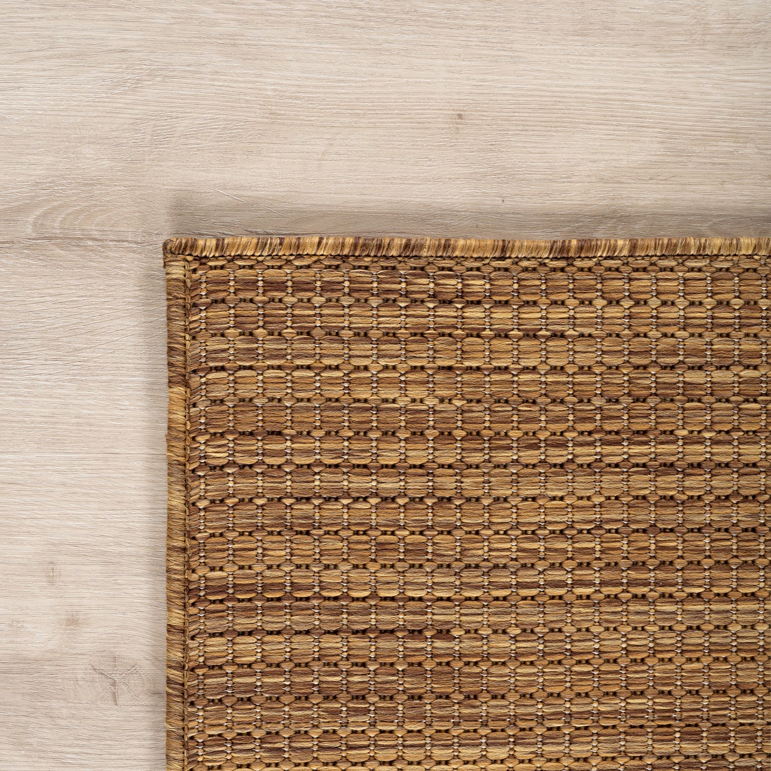 MIRA1450BROWN-R 05 Detail — Rond Buitenkleed - Mira Raster Bruin