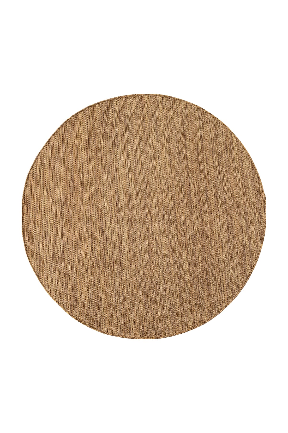 MIRA1450BROWN-R 01 Front-Rund — Rond Buitenkleed - Mira Raster Bruin