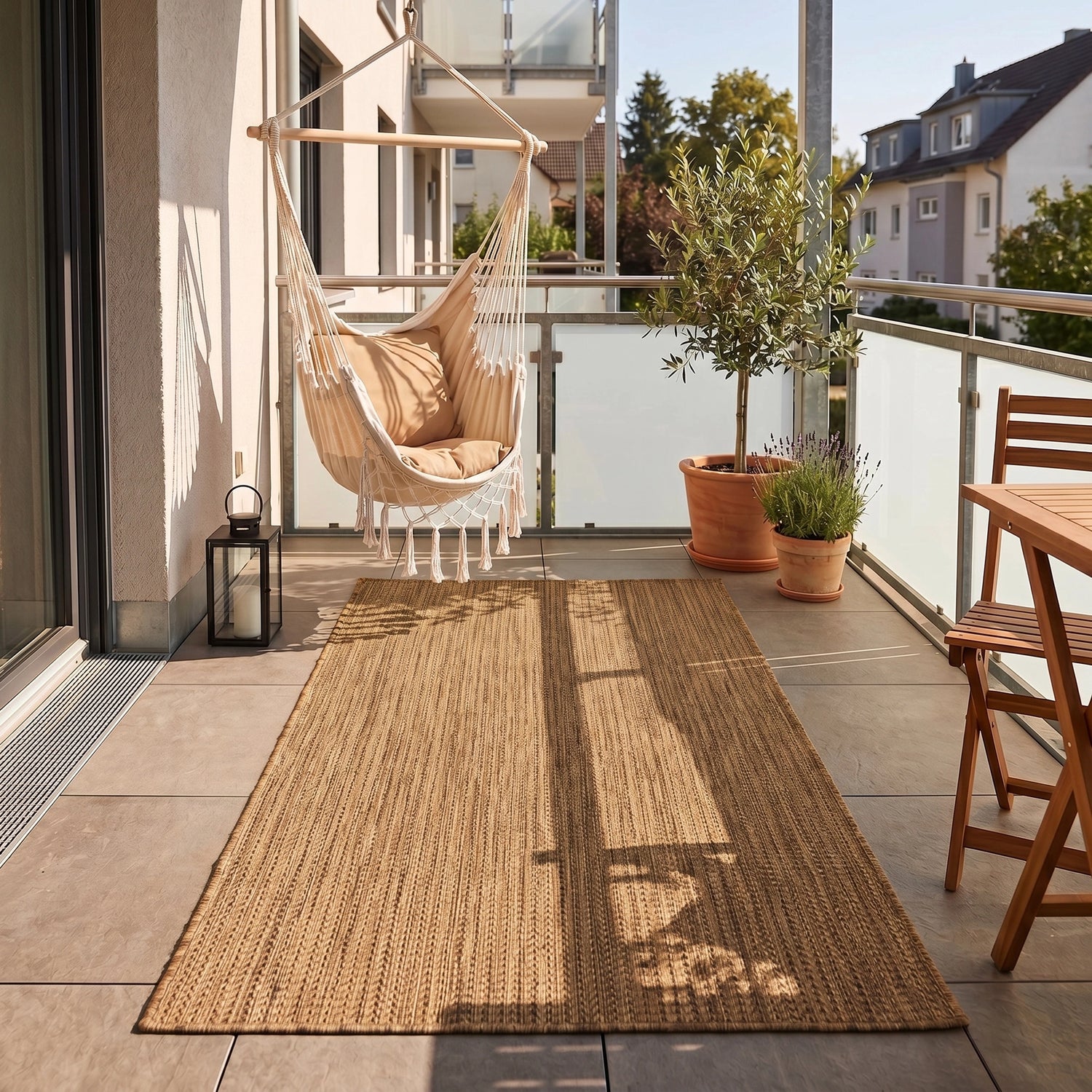 MIRA1450BROWN 06 K.Läufer — Buitenkleed - Mira Raster Bruin