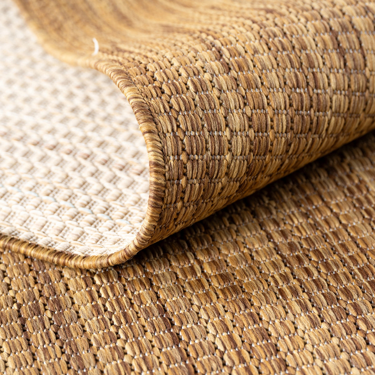 MIRA1450BROWN-R 03 Detail — Rond Buitenkleed - Mira Raster Bruin