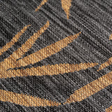 MIRA1451BLACK-R 04 Swatch — Rond Buitenkleed - Mira Bladeren Zwart