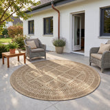 MIRA1452BEIGE-R 02 Main-Rund — Rond Buitenkleed - Mira Ruiten Beige