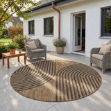 MIRA1453BLACK-R 02 Main-Rund — Rond Buitenkleed - Mira Bogen Zwart