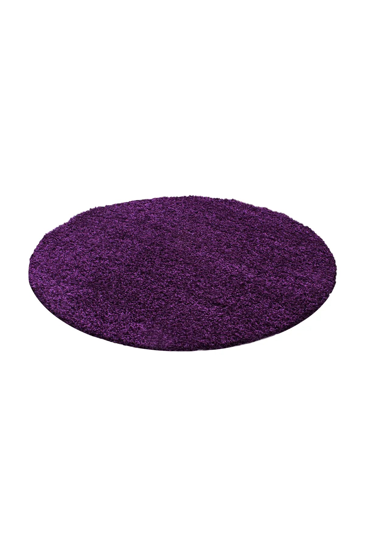 Rond Hoogpolig Vloerkleed - Shaggy Life Uni Paars