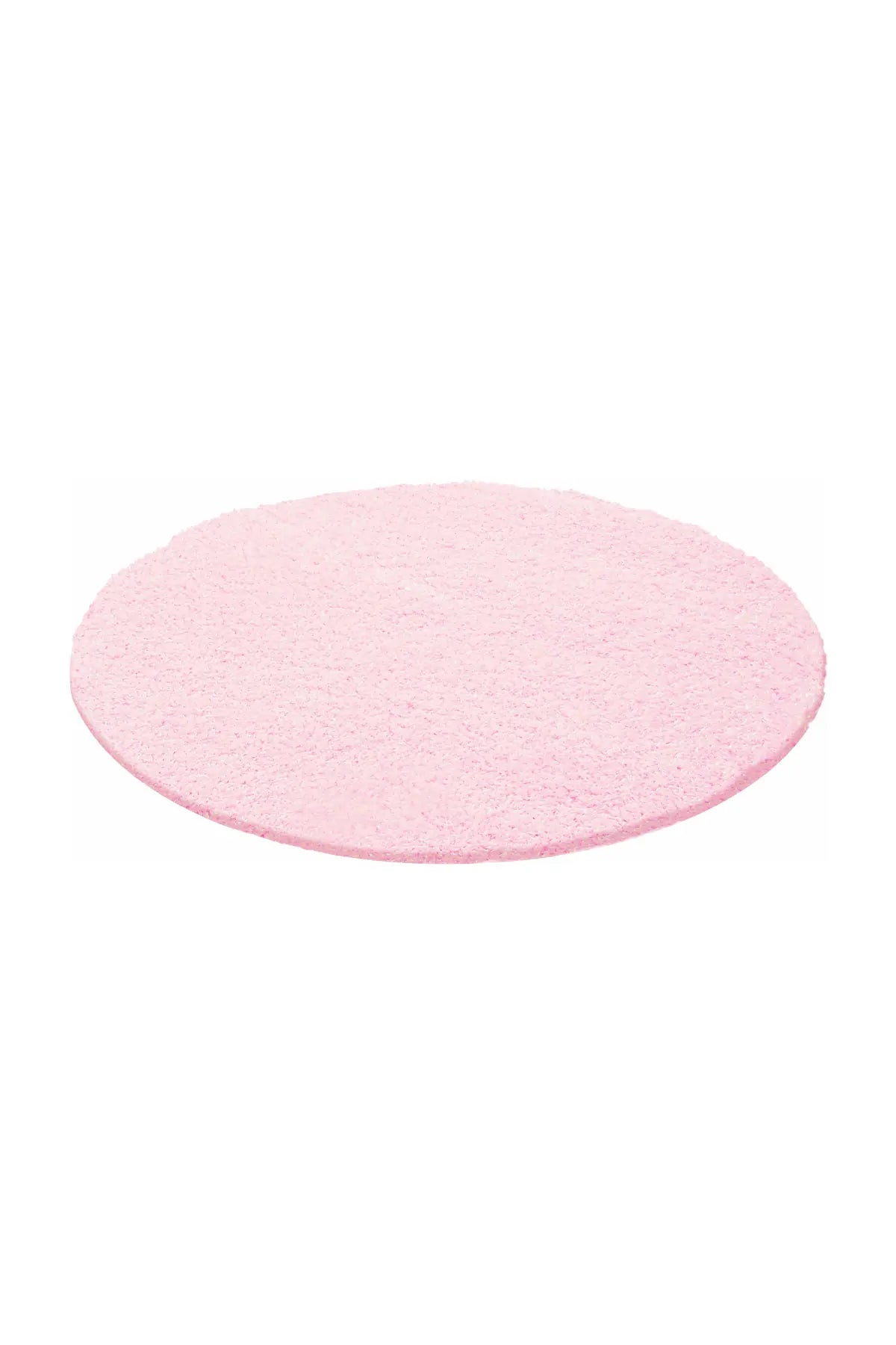 Rond Hoogpolig Vloerkleed - Shaggy Life Uni Roze