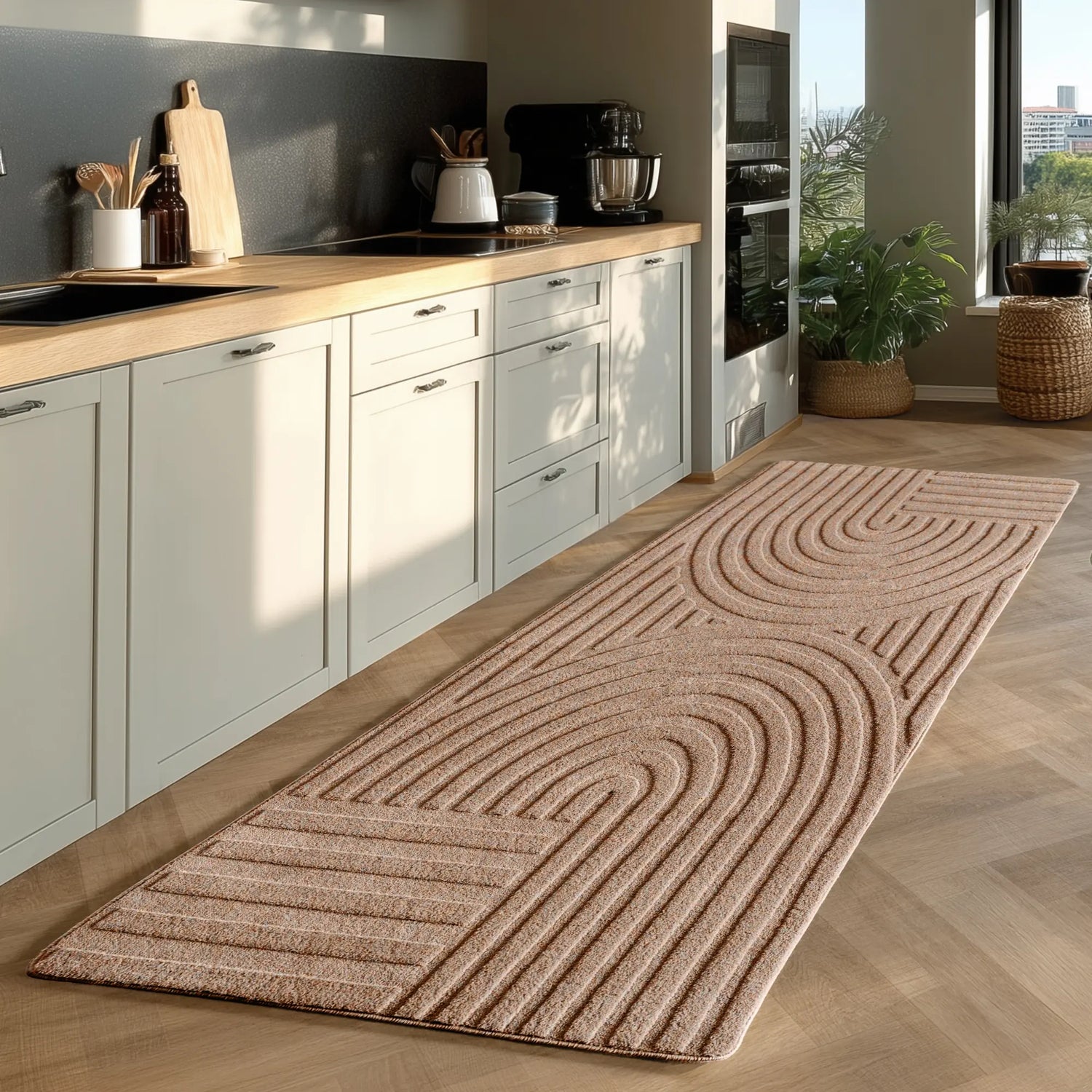 Wasbaar Vloerkleed - Pompei Bogen Beige