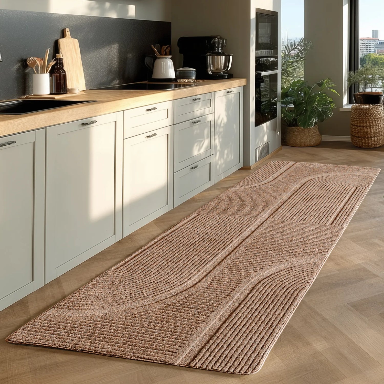 Wasbaar Vloerkleed - Pompei Grafisch Beige