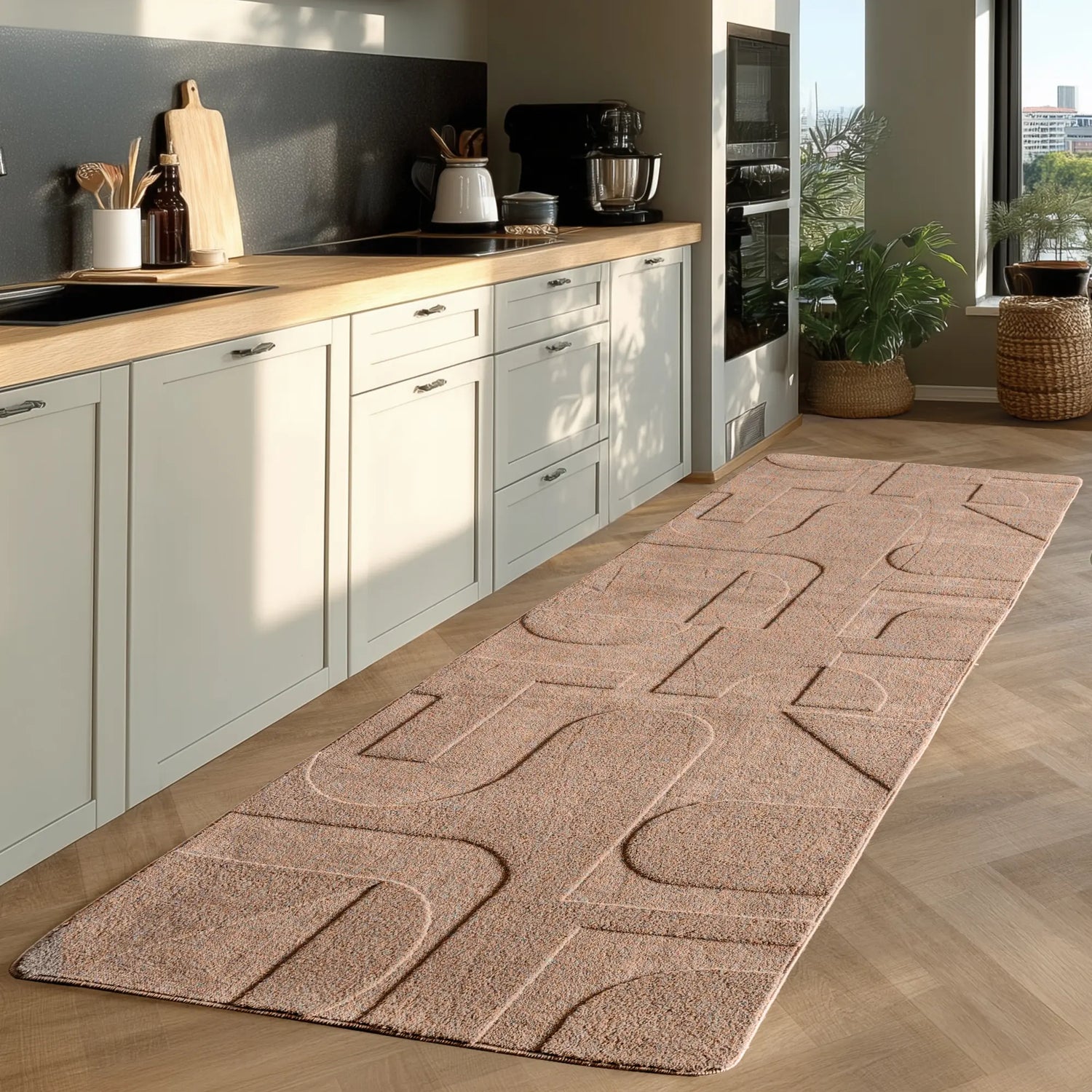 Wasbaar Vloerkleed - Pompei Abstract Beige