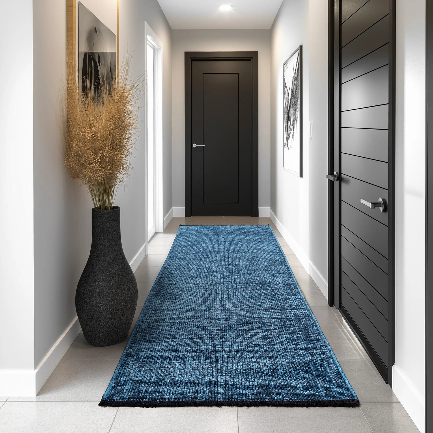 Wasbaar Vloerkleed - Space Gemêleerd Blauw