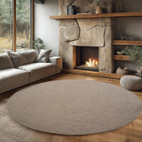 HELIX2200BEIGE-R 02 Rund-Winkel — Rond Effen Vloerkleed - Helix Ribbels Beige
