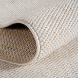 HELIX2200CREAM-R 03 Detail — Rond Effen Vloerkleed - Helix Ribbels Crème