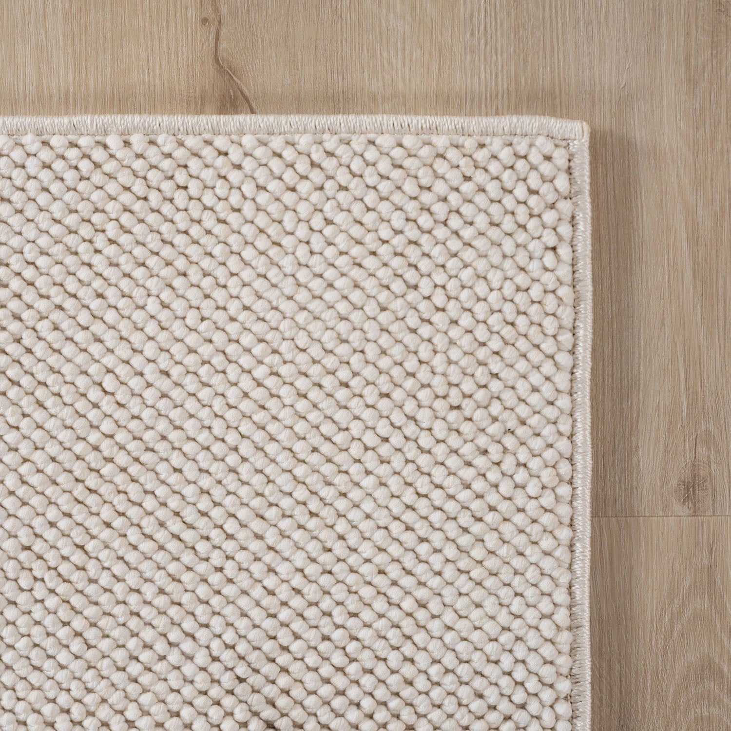 HELIX2200CREAM 06 Ecke — Effen Vloerkleed - Helix Ribbels Crème