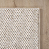HELIX2200CREAM 06 Ecke — Effen Vloerkleed - Helix Ribbels Crème
