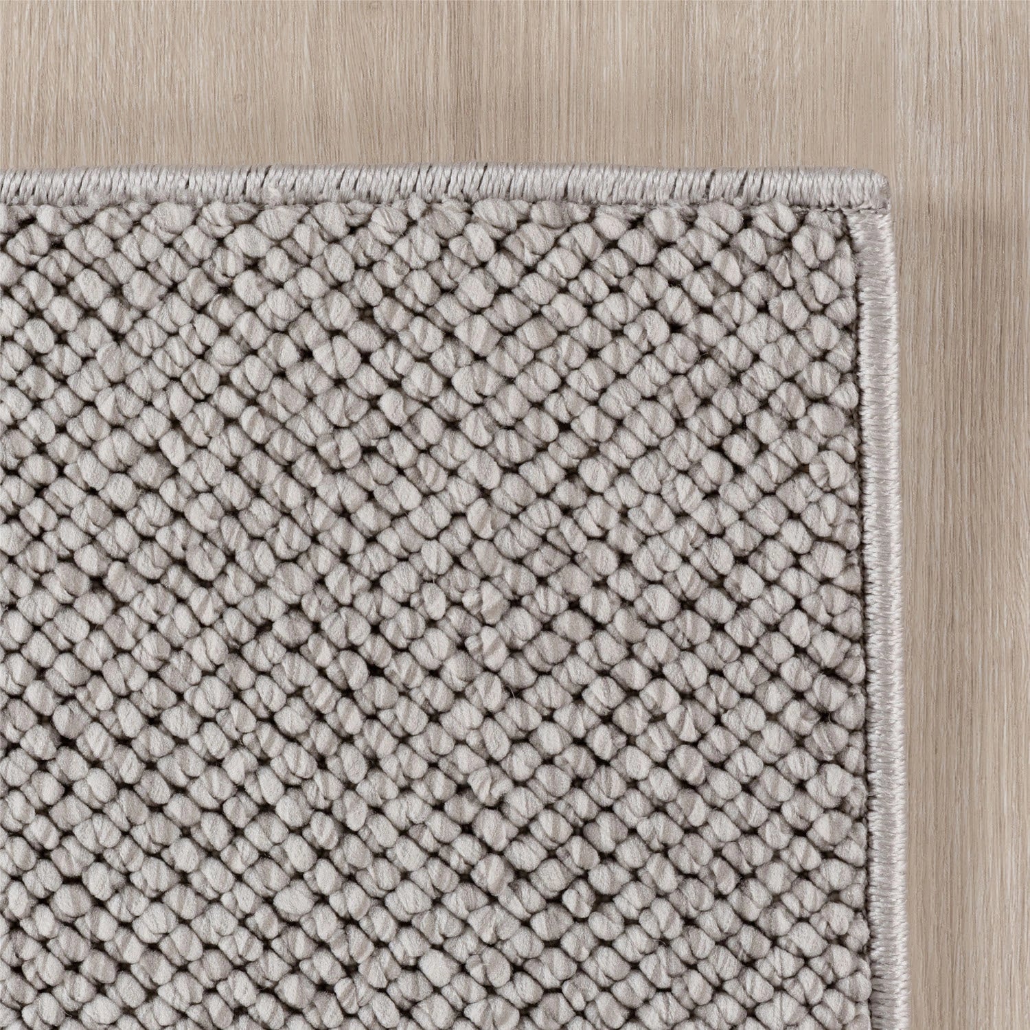 HELIX2200SILVER 06 Ecke — Effen Vloerkleed - Helix Ribbels Zilver