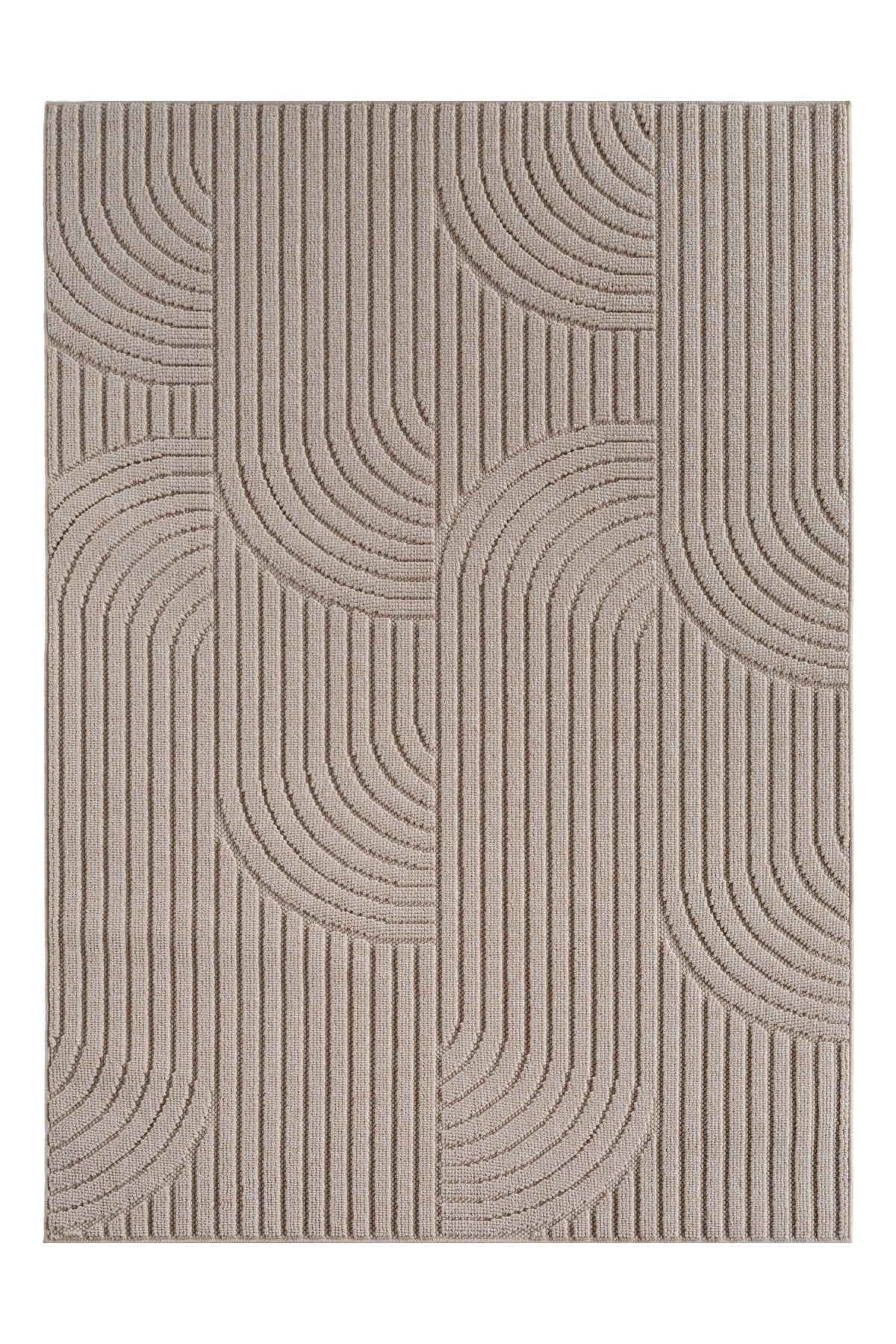 HELIX2201BEIGE 01 Front — Modern Vloerkleed - Helix Bogen Beige