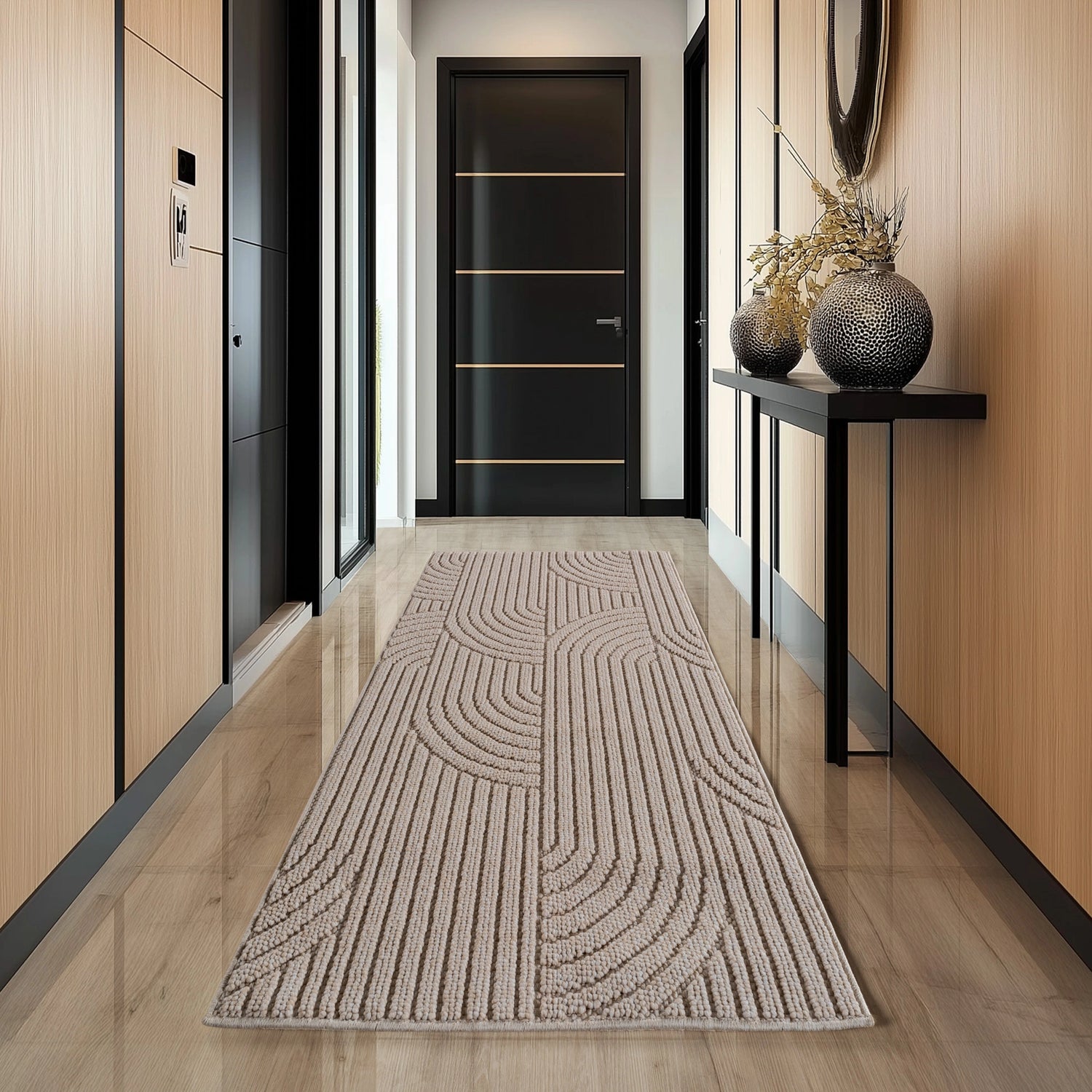 HELIX2201BEIGE 03 Läufer — Modern Vloerkleed - Helix Bogen Beige