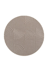 HELIX2201BEIGE-R 01 Rund-Front — Rond Modern Vloerkleed - Helix Bogen Beige