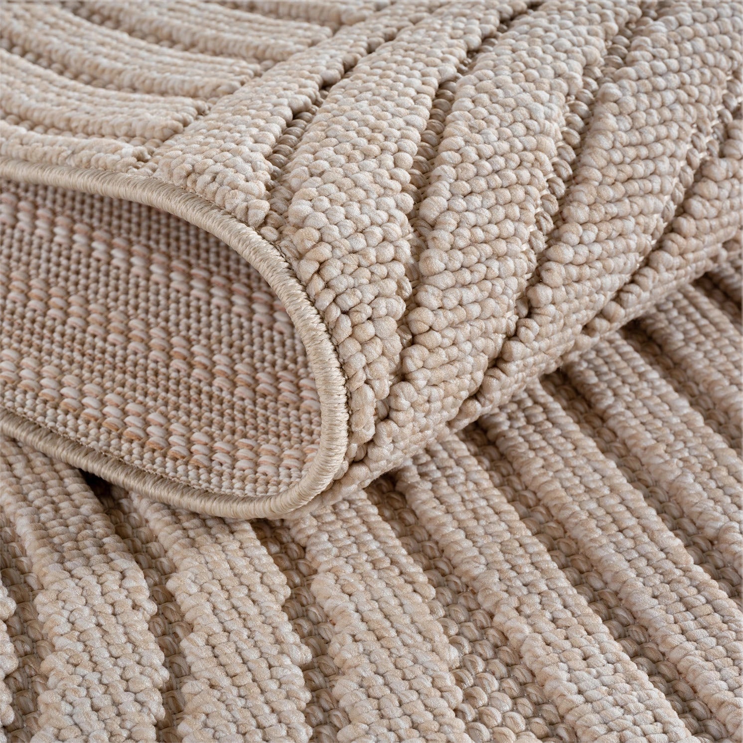 HELIX2201BEIGE-R 03 Detail — Rond Modern Vloerkleed - Helix Bogen Beige