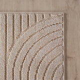 HELIX2201BEIGE-R 05 Ecke — Rond Modern Vloerkleed - Helix Bogen Beige