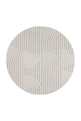 HELIX2201CREAM-R 01 Rund-Front — Rond Modern Vloerkleed - Helix Bogen Crème