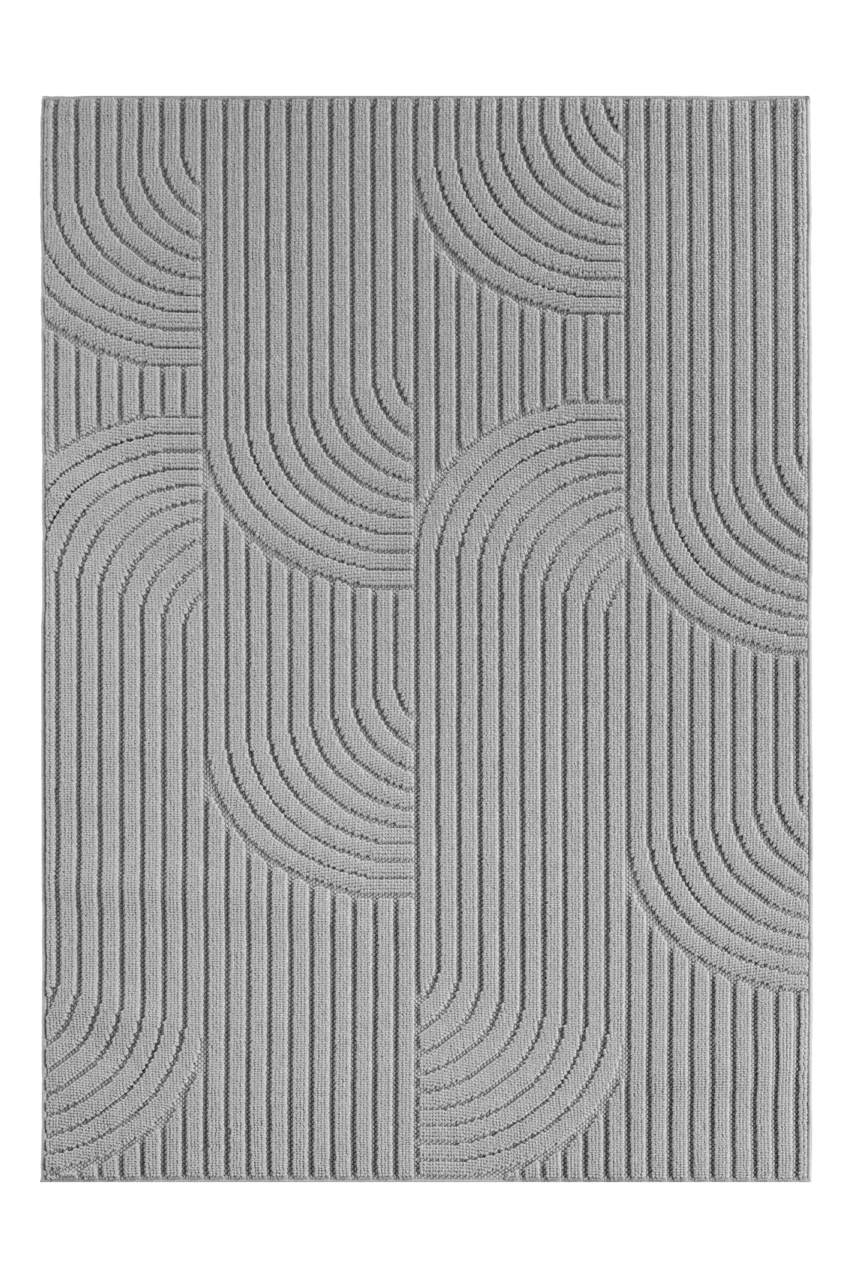 Japandi Vloerkleed - Helix Bogen Zilver